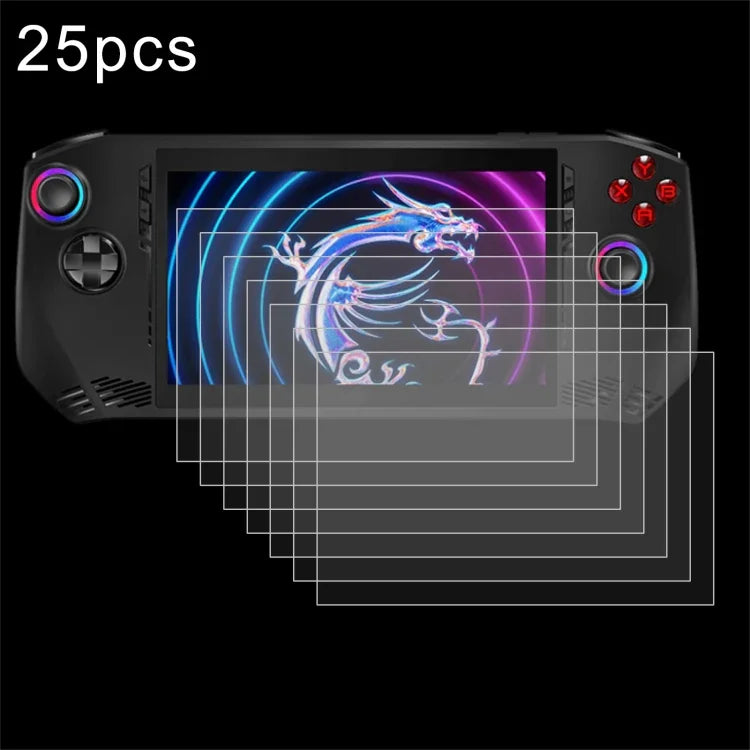 25 films de protection en verre trempé anti-explosion 9H 0,3 mm, pour consoles de jeux MSI Claw 8 AI+ et MSI Claw 7 pouces