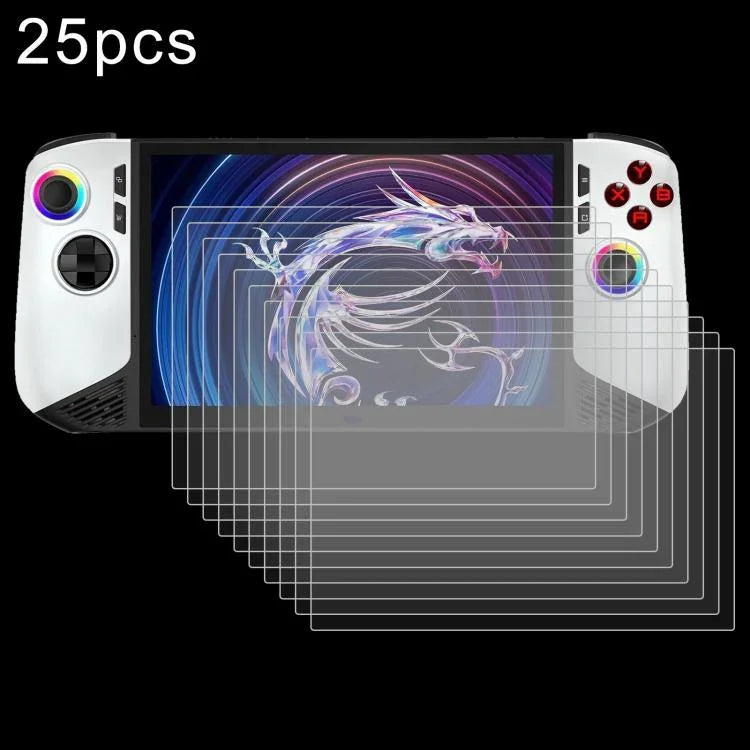 25 films de protection en verre trempé anti-explosion 9H 0,3 mm, pour consoles de jeux MSI Claw 8 AI+ et MSI Claw 7 pouces