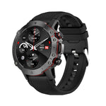 Montre connectée ELF3 avec écran rond TFT de 1,39 pouce, bracelet en silicone et prise en charge de la surveillance de l'oxygène sanguin
