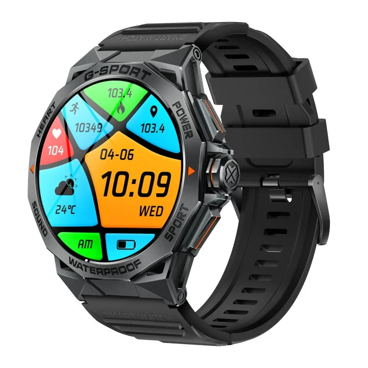 Montre connectée K62 avec écran rond AMOLED de 1,43 pouce, compatible avec les appels Bluetooth