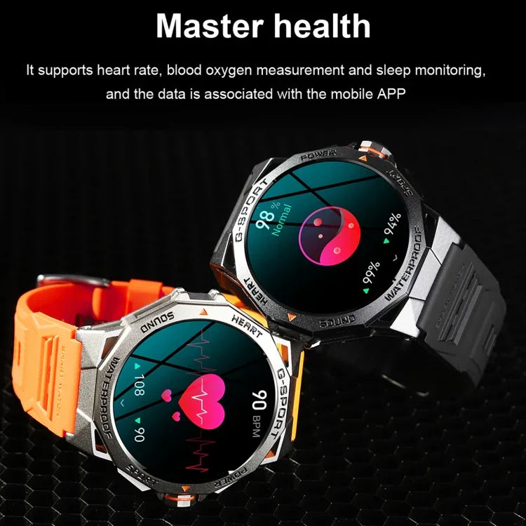 Montre connectée K62 avec écran rond AMOLED de 1,43 pouce, compatible avec les appels Bluetooth