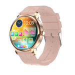 Montre connectée LEMFO LF35 avec écran rond AMOLED de 1,43 pouce, bracelet en silicone et prise en charge de la détection de l'oxygène sanguin