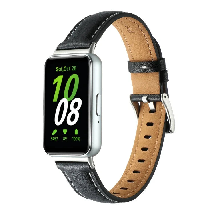 Bracelet de montre en cuir véritable à queue pointue, pour Samsung Galaxy Fit 3