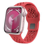 Oval Holes Fluororubber Watch Band, For Apple Watch Series 6 44mm, For Apple Watch Series 5 44mm, For Apple Watch Series 4 44mm, For Apple Watch Series 3 42mm, For Apple Watch Series 2 42mm, For Apple Watch 42mm