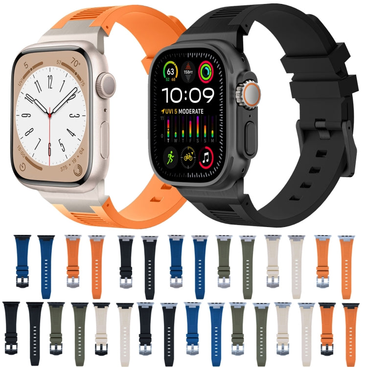 Bracelet de montre en silicone liquide Loners, pour Apple Watch Series 7 45mm, pour Apple Watch SE 44mm, pour Apple Watch Series 6 44mm