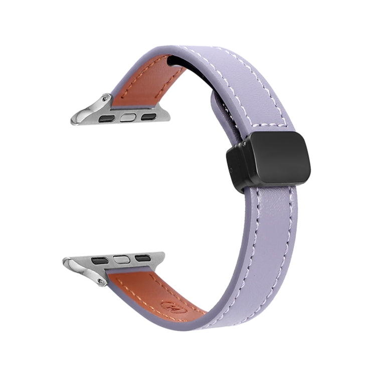 Slim Magnetic Buckle Genuine Leather Watch Band, For Apple Watch 42mm