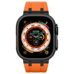 Bracelet de montre en silicone liquide grain de pierre, pour Apple Watch SE 2023 44mm, pour Apple Watch Ultra 2 49mm, pour Apple Watch Series 9 45mm, pour Apple Watch Ultra 49mm