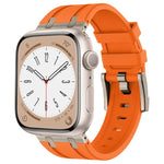 Bracelet de montre en silicone liquide grain de pierre, pour Apple Watch SE 2023 44mm, pour Apple Watch Ultra 2 49mm, pour Apple Watch Series 9 45mm, pour Apple Watch Ultra 49mm