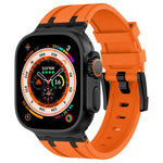 Bracelet de montre en silicone liquide grain de pierre, pour Apple Watch SE 2023 44mm, pour Apple Watch Ultra 2 49mm, pour Apple Watch Series 9 45mm, pour Apple Watch Ultra 49mm