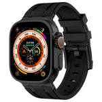 Bracelet de montre en silicone liquide grain de pierre, pour Apple Watch SE 2023 44mm, pour Apple Watch Ultra 2 49mm, pour Apple Watch Series 9 45mm, pour Apple Watch Ultra 49mm