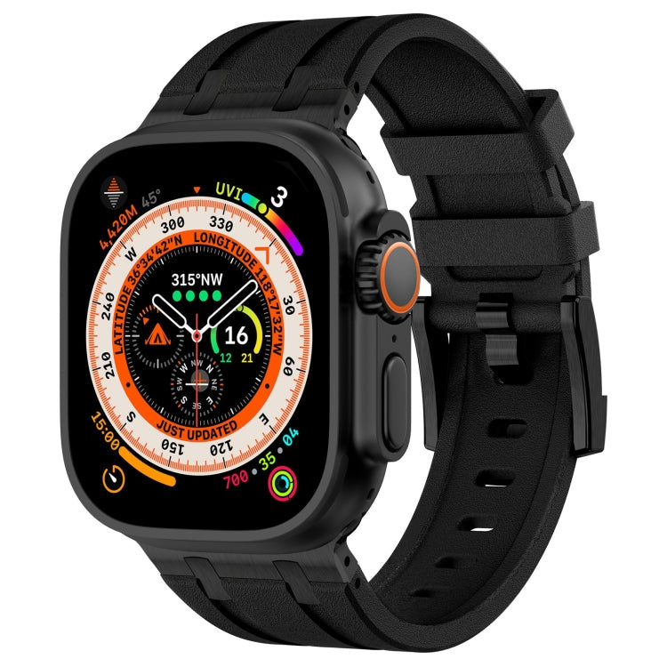 Bracelet de montre en silicone liquide grain de pierre, pour Apple Watch SE 2023 44mm, pour Apple Watch Ultra 2 49mm, pour Apple Watch Series 9 45mm, pour Apple Watch Ultra 49mm