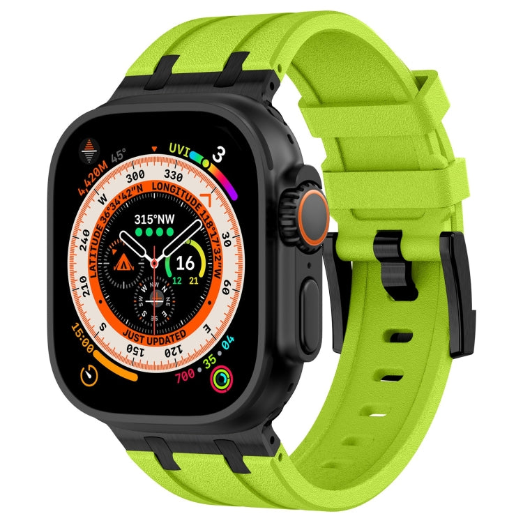 Bracelet de montre en silicone liquide grain de pierre, pour Apple Watch SE 2023 44mm, pour Apple Watch Ultra 2 49mm, pour Apple Watch Series 9 45mm, pour Apple Watch Ultra 49mm