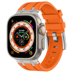 Bracelet de montre en silicone liquide grain de pierre, pour Apple Watch SE 2023 44mm, pour Apple Watch Ultra 2 49mm, pour Apple Watch Series 9 45mm, pour Apple Watch Ultra 49mm