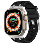 Bracelet de montre en silicone liquide grain de pierre, pour Apple Watch SE 2023 44mm, pour Apple Watch Ultra 2 49mm, pour Apple Watch Series 9 45mm, pour Apple Watch Ultra 49mm
