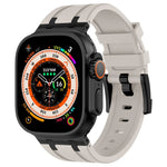 Bracelet de montre en silicone liquide grain de pierre, pour Apple Watch SE 2023 44mm, pour Apple Watch Ultra 2 49mm, pour Apple Watch Series 9 45mm, pour Apple Watch Ultra 49mm