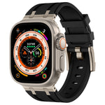 Bracelet de montre en silicone liquide grain de pierre, pour Apple Watch SE 2023 44mm, pour Apple Watch Ultra 2 49mm, pour Apple Watch Series 9 45mm, pour Apple Watch Ultra 49mm