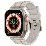 Bracelet de montre en silicone liquide grain de pierre, pour Apple Watch SE 2023 44mm, pour Apple Watch Ultra 2 49mm, pour Apple Watch Series 9 45mm, pour Apple Watch Ultra 49mm