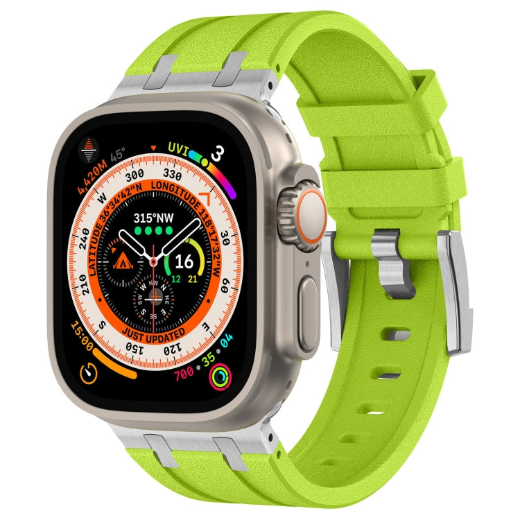Bracelet de montre en silicone liquide grain de pierre, pour Apple Watch SE 2023 44mm, pour Apple Watch Ultra 2 49mm, pour Apple Watch Series 9 45mm, pour Apple Watch Ultra 49mm