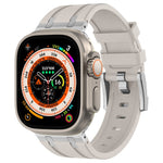 Bracelet de montre en silicone liquide grain de pierre, pour Apple Watch SE 2023 44mm, pour Apple Watch Ultra 2 49mm, pour Apple Watch Series 9 45mm, pour Apple Watch Ultra 49mm