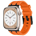 Bracelet de montre en silicone liquide grain de pierre, pour Apple Watch Series 8 45mm, pour Apple Watch SE 2022 44mm, pour Apple Watch Series 7 45mm, pour Apple Watch SE 44mm