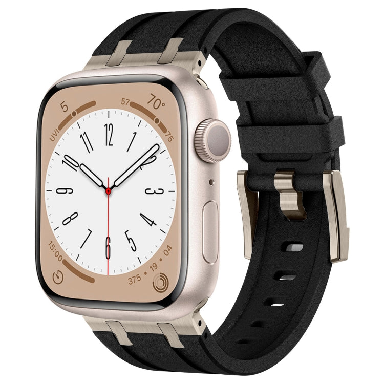 Bracelet de montre en silicone liquide grain de pierre, pour Apple Watch Series 8 45mm, pour Apple Watch SE 2022 44mm, pour Apple Watch Series 7 45mm, pour Apple Watch SE 44mm
