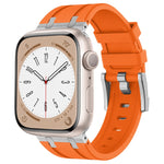 Bracelet de montre en silicone liquide grain de pierre, pour Apple Watch Series 8 45mm, pour Apple Watch SE 2022 44mm, pour Apple Watch Series 7 45mm, pour Apple Watch SE 44mm