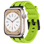 Bracelet de montre en silicone liquide grain de pierre, Pour Apple Watch Series 6 44 mm, Pour Apple Watch Series 5 44 mm, Pour Apple Watch Series 4 44 mm, Pour Apple Watch Series 3 42 mm
