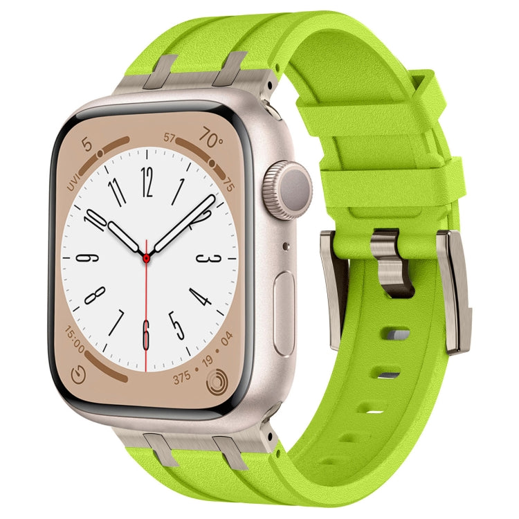 Bracelet de montre en silicone liquide grain de pierre, Pour Apple Watch Series 6 44 mm, Pour Apple Watch Series 5 44 mm, Pour Apple Watch Series 4 44 mm, Pour Apple Watch Series 3 42 mm