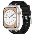 Bracelet de montre en silicone liquide grain de pierre, Pour Apple Watch Series 6 44 mm, Pour Apple Watch Series 5 44 mm, Pour Apple Watch Series 4 44 mm, Pour Apple Watch Series 3 42 mm
