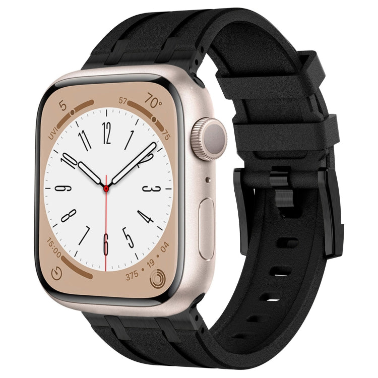 Bracelet de montre en silicone liquide grain de pierre, Pour Apple Watch Series 6 44 mm, Pour Apple Watch Series 5 44 mm, Pour Apple Watch Series 4 44 mm, Pour Apple Watch Series 3 42 mm