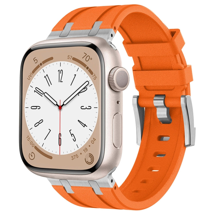 Bracelet de montre en silicone liquide grain de pierre, Pour Apple Watch Series 6 44 mm, Pour Apple Watch Series 5 44 mm, Pour Apple Watch Series 4 44 mm, Pour Apple Watch Series 3 42 mm