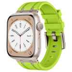 Bracelet de montre en silicone liquide grain de pierre, Pour Apple Watch Series 6 44 mm, Pour Apple Watch Series 5 44 mm, Pour Apple Watch Series 4 44 mm, Pour Apple Watch Series 3 42 mm