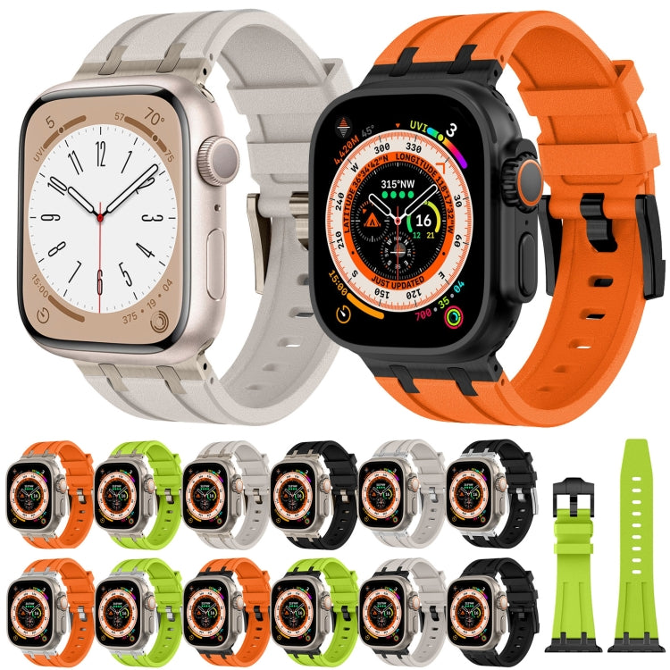 Bracelet de montre en silicone liquide grain de pierre, pour Apple Watch SE 2023 44mm, pour Apple Watch Ultra 2 49mm, pour Apple Watch Series 9 45mm, pour Apple Watch Ultra 49mm