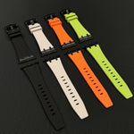 Bracelet de montre en silicone liquide grain de pierre, Pour Apple Watch Series 6 44 mm, Pour Apple Watch Series 5 44 mm, Pour Apple Watch Series 4 44 mm, Pour Apple Watch Series 3 42 mm