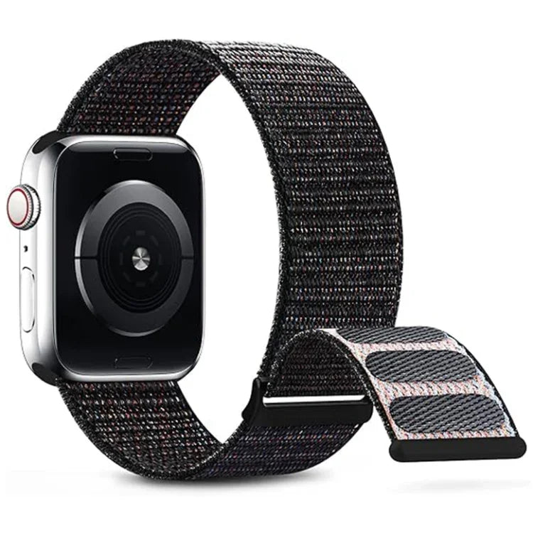 Bracelet de montre en nylon à double boucle auto-agrippante, pour Apple Watch 38 mm