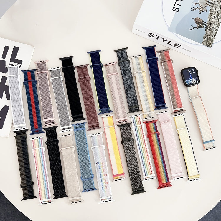 Dual Hook and Loop Nylon Watch Band, For Apple Watch Series 7 41mm, For Apple Watch Series 7 45mm, For Apple Watch SE 40mm, For Apple Watch SE 44mm, For Apple Watch Series 6 40mm