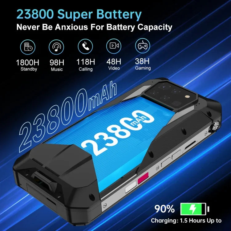 Unihertz Tank 3 Pro 5G / 8849, projecteur, appareil photo 200MP, vision nocturne, batterie 23800mAh, écran 6,79 pouces Android 13 Dimensity 8200 Octa Core, Réseau : 5G, 16 Go+512 Go