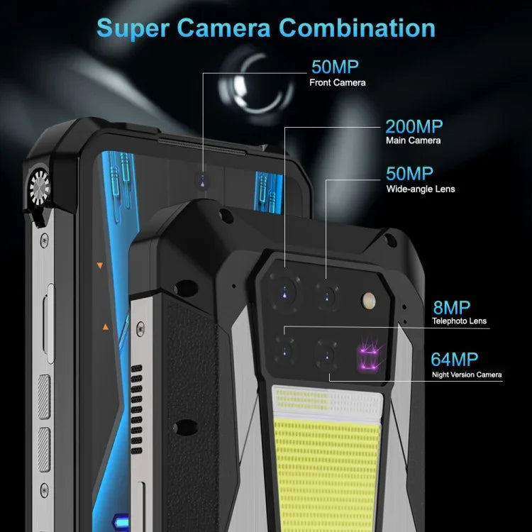 Unihertz Tank 3 Pro 5G / 8849, projecteur, appareil photo 200MP, vision nocturne, batterie 23800mAh, écran 6,79 pouces Android 13 Dimensity 8200 Octa Core, Réseau : 5G, 16 Go+512 Go