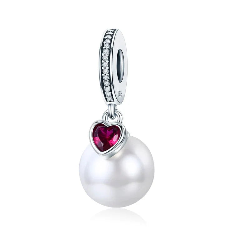 S925 Argent Sterling Perle Coeur Pendentif Bracelet Collier Accessoires DIY
