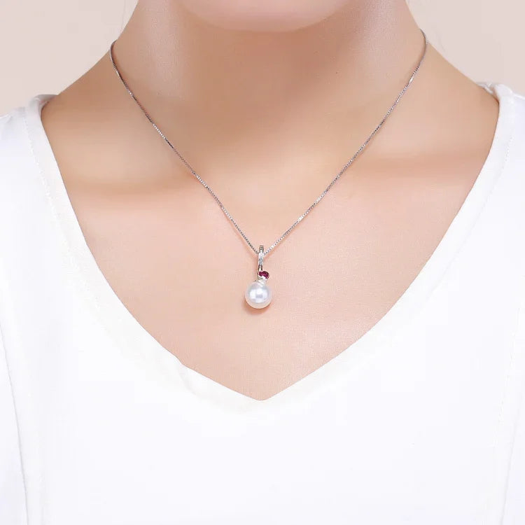 S925 Argent Sterling Perle Coeur Pendentif Bracelet Collier Accessoires DIY