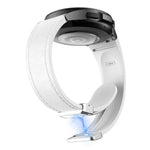 Bracelet de montre en silicone et cuir avec boucle magnétique argentée, pour Samsung Galaxy Watch 6