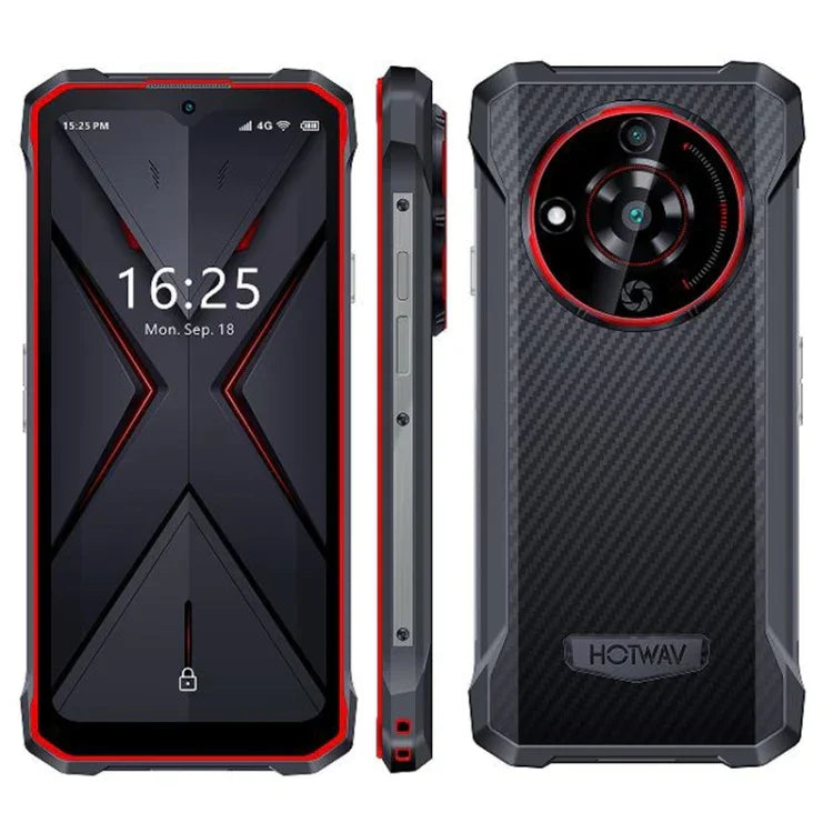Téléphone robuste HOTWAV T7, batterie 6280 mAh, écran 6,52 pouces, Android 13, processeur octa-core MT8788, réseau : 4G, OTG, 4 Go de RAM + 128 Go de stockage