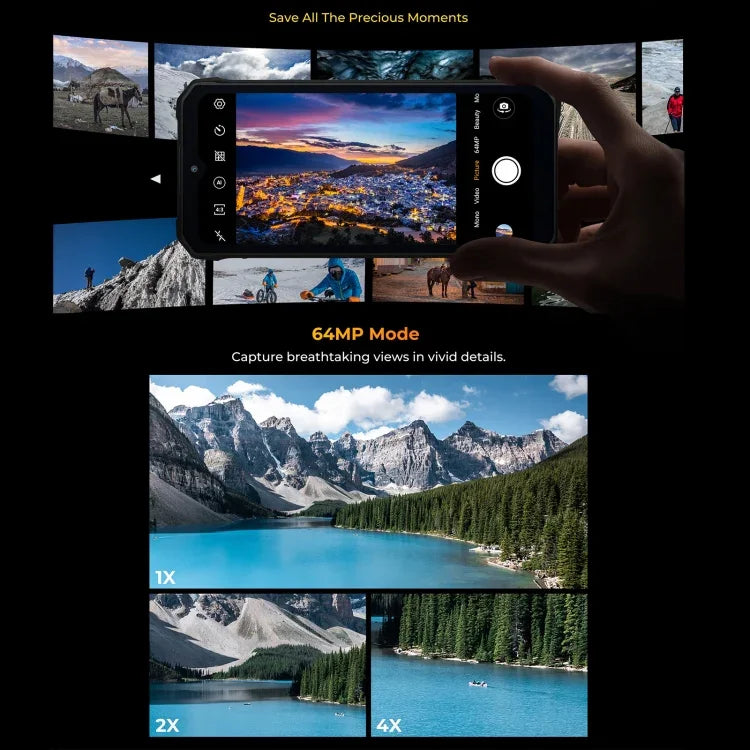 Téléphone robuste HOTWAV W11, vision nocturne, batterie 20 800 mAh, écran 6,6 pouces, Android 13, processeur octa-core MT8788, réseau 4G, OTG, enregistrement des appels, 6 Go de RAM + 256 Go de stockage