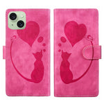 Étui de téléphone en cuir gaufré stylo cœur chat, Pour iPhone 17 Pro Max, Pour iPhone 17 Pro, Pour iPhone 17, Pour iPhone Air, Pour iPhone 15 Pro Max, Pour iPhone 15 Pro, Pour iPhone 15 Plus, Pour iPhone 15