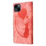 Étui de téléphone en cuir gaufré Pen Heart Cat, Pour iPhone 14 Plus, Pour iPhone 14, Pour iPhone 14 Pro, Pour iPhone 14 Pro Max, Pour iPhone 7 / 8 / SE 2022, Pour iPhone 13 Pro Max, Pour iPhone 13 Pro, Pour iPhone 13