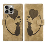 Étui de téléphone en cuir gaufré Pen Heart Cat, Pour iPhone 14 Plus, Pour iPhone 14, Pour iPhone 14 Pro, Pour iPhone 14 Pro Max, Pour iPhone 7 / 8 / SE 2022, Pour iPhone 13 Pro Max, Pour iPhone 13 Pro, Pour iPhone 13