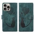 Étui de téléphone en cuir gaufré Pen Heart Cat, Pour iPhone 14 Plus, Pour iPhone 14, Pour iPhone 14 Pro, Pour iPhone 14 Pro Max, Pour iPhone 7 / 8 / SE 2022, Pour iPhone 13 Pro Max, Pour iPhone 13 Pro, Pour iPhone 13