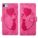 Étui de téléphone en cuir gaufré Pen Heart Cat, Pour iPhone 14 Plus, Pour iPhone 14, Pour iPhone 14 Pro, Pour iPhone 14 Pro Max, Pour iPhone 7 / 8 / SE 2022, Pour iPhone 13 Pro Max, Pour iPhone 13 Pro, Pour iPhone 13