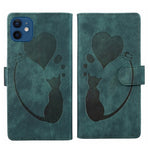 Coque de téléphone en cuir embossé stylo cœur chat, pour iPhone 13 mini, pour iPhone 12, pour iPhone 12 Pro Max, pour iPhone 12 Pro, pour iPhone 12 mini, pour iPhone 11 Pro Max, pour iPhone 11, pour iPhone 11 Pro
