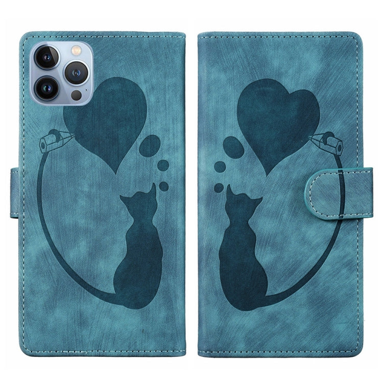 Coque de téléphone en cuir embossé stylo cœur chat, pour iPhone 13 mini, pour iPhone 12, pour iPhone 12 Pro Max, pour iPhone 12 Pro, pour iPhone 12 mini, pour iPhone 11 Pro Max, pour iPhone 11, pour iPhone 11 Pro